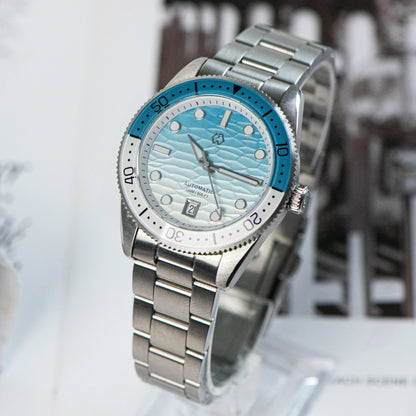Reloj Automático de Buceo para Hombre 40mm – Esfera Azul Oceánica, Movimiento Japonés 8215, Cristal de Zafiro, Resistente al Agua 150M ⭐4.8 (201 Opiniones)