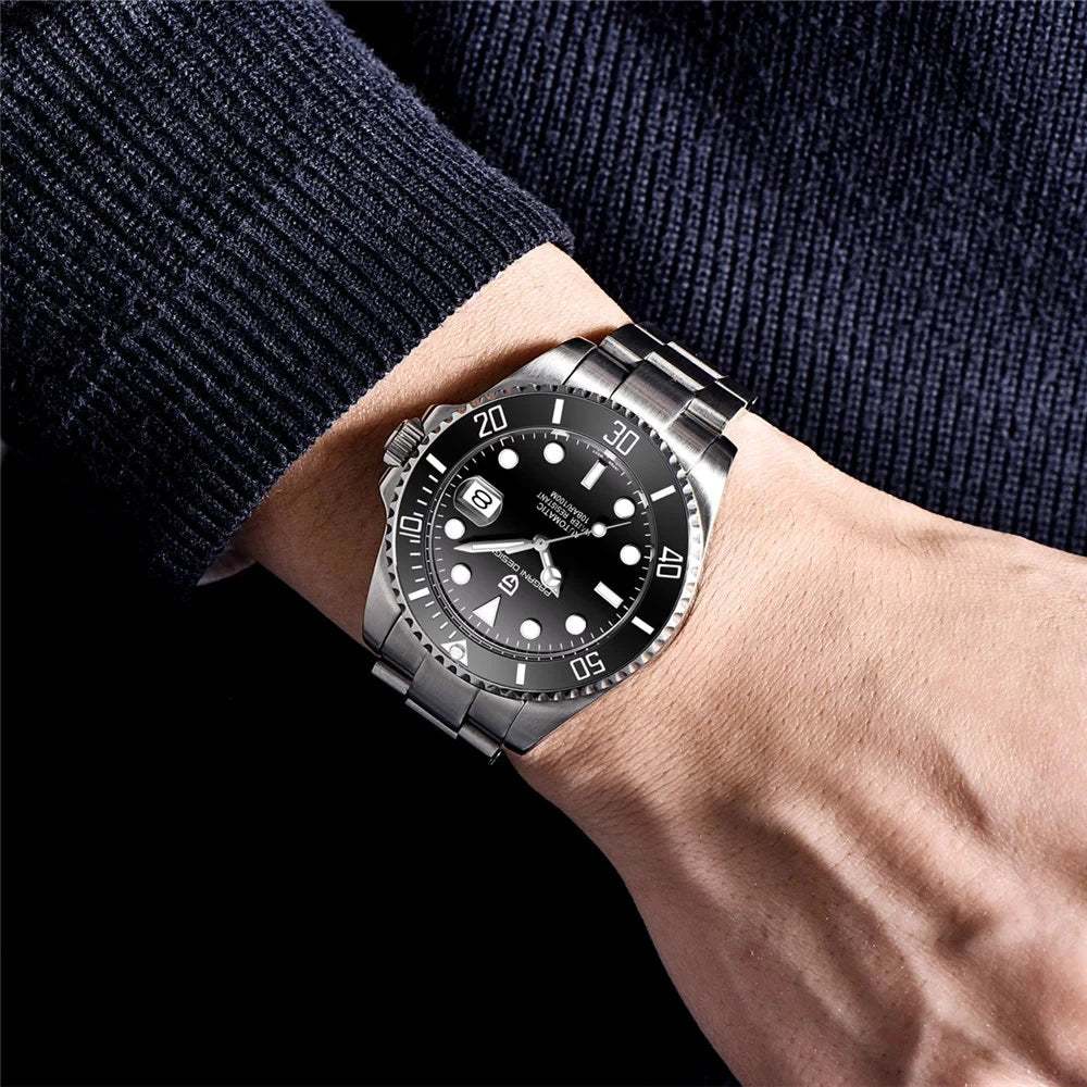 Reloj Automático Hombre 43mm – Movimiento NH35, Cristal de Zafiro, Acero Inoxidable, Deportivo 100M ⭐4.7 (184 Opiniones)