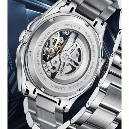 Reloj Automático Hombre 41mm – Mecánico Esqueleto, Caja Cuadrada, Acero Inoxidable, Correa de Cuero, Manecillas Luminiscentes, Impermeable 3ATM ⭐4.5 (163 Opiniones)