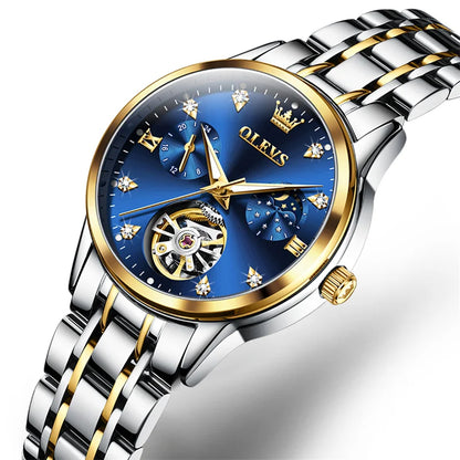 Reloj Automático para Mujer 32mm – Tourbillon, Indicador de Fase Lunar, Acero Inoxidable, 32mm, 3ATM.⭐4.8 (21 Opiniones)