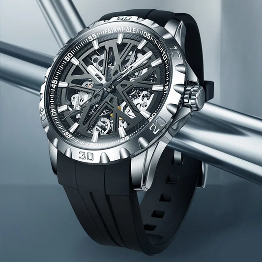 Reloj Automático Hombre 43mm – Mecánico Esqueleto, Acero Inoxidable, Manecillas Luminiscentes, Impermeable 3ATM ⭐4.6 (158 Opiniones)