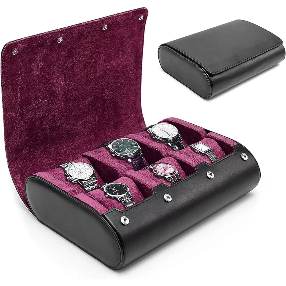 Estuche de Viaje para Relojes – Organizador de 6 Compartimentos en Cuero PU – Para Hombre y Mujer.⭐4.8 (64 Opiniones)