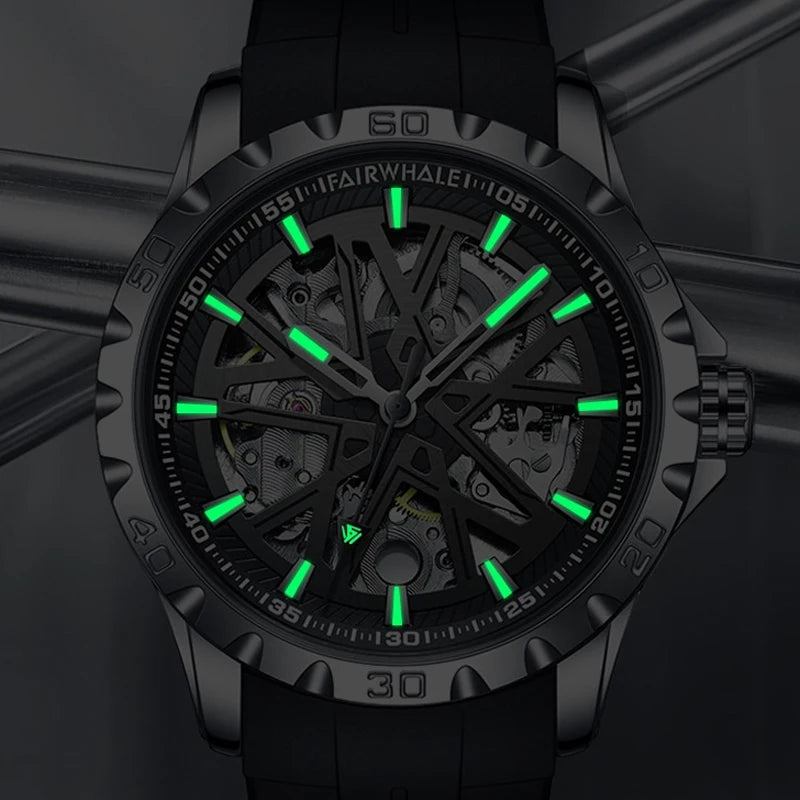 Reloj Automático Hombre 43mm – Mecánico Esqueleto, Acero Inoxidable, Manecillas Luminiscentes, Impermeable 3ATM ⭐4.6 (158 Opiniones)