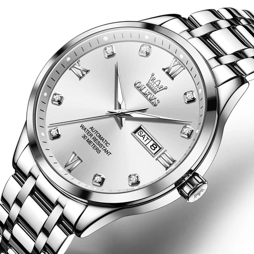 Reloj Automático Hombre 42mm – Mecánico Acero Inoxidable, Calendario Completo, Visualización de Semana, Impermeable 3ATM ⭐4.8 (174 Opiniones)