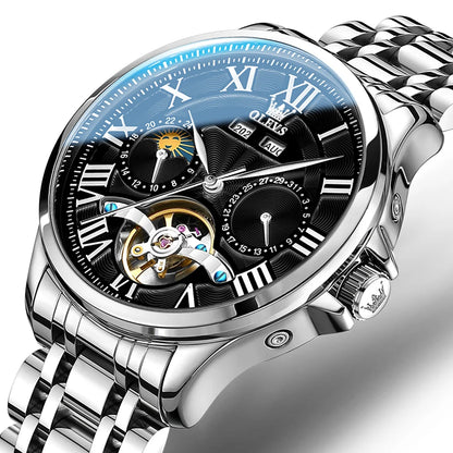 Reloj Automático Hombre 41mm – Multifunción Mecánico, Esqueleto, Tourbillon, Calendario Completo, Fase Lunar ⭐4.9 (178 Opiniones)