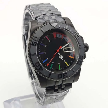 Reloj Automático 40mm – Movimiento NH36, Cristal de Zafiro, Caja Negra, Brazalete Jubilee
