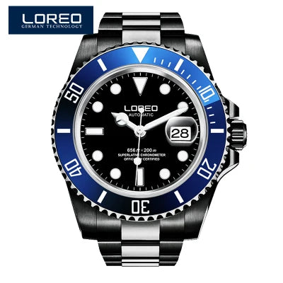 Reloj Automático Hombre – Mecánico de Buceo 200M, Cristal Zafiro, Movimiento Seagull, Acero Inoxidable, Calendario Completo. ⭐4.4 (109 Opiniones)