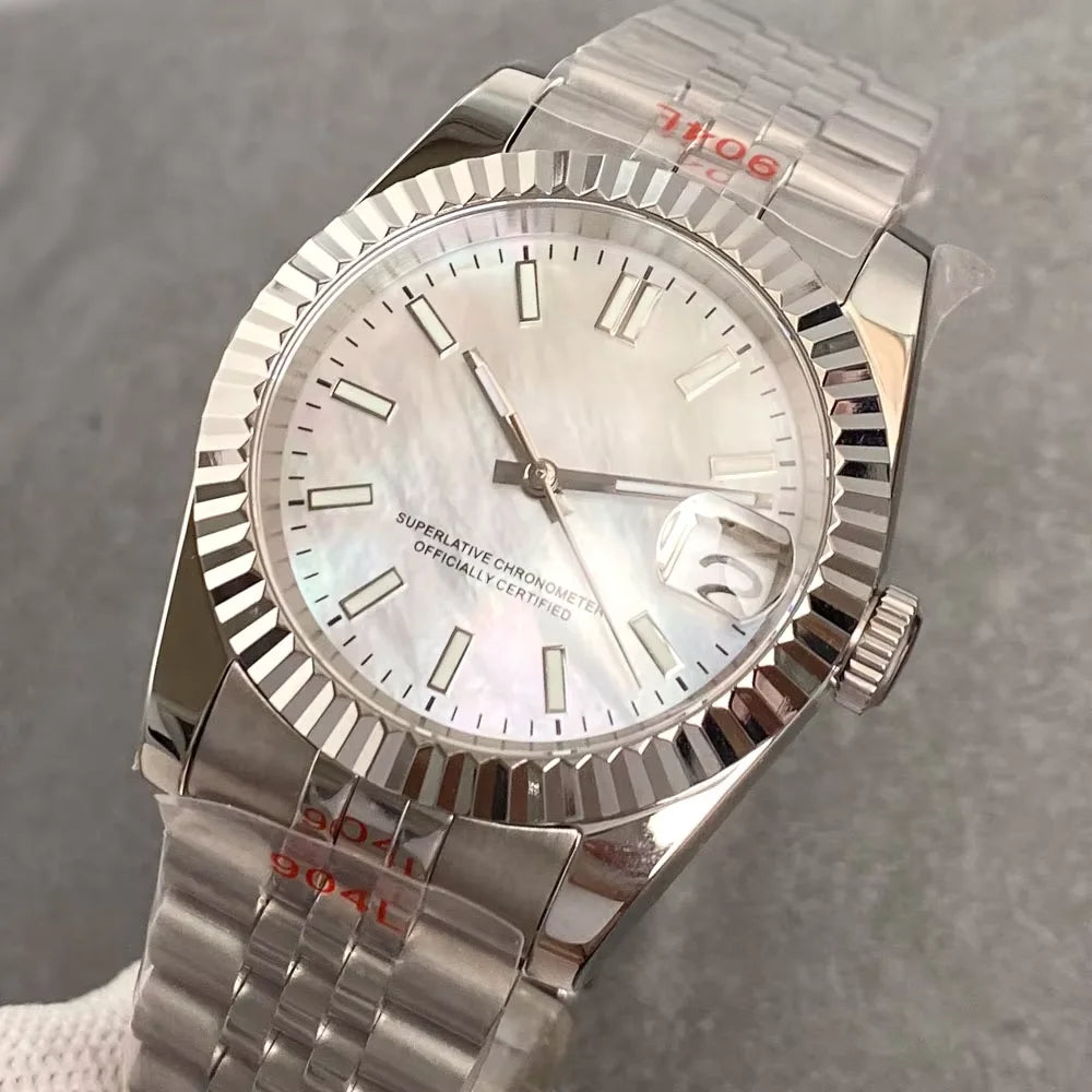 Reloj Automático de Buceo, 36mm/39mm, Esfera Nácar Blanca/Negra, Cristal Zafiro, NH35A, 200M ⭐4.8 (172 Opiniones)