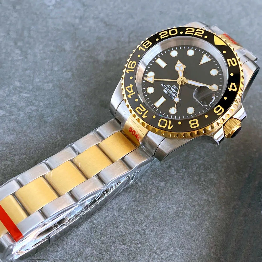 Reloj Automático de Buceo, 40mm, NH34A GMT, Acero Inoxidable 316L, Cristal Zafiro, Bisel Cerámico, 200M ⭐4.8 (183 Opiniones)
