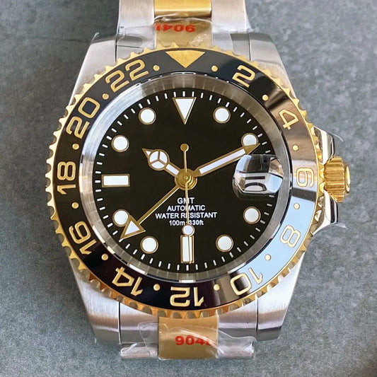 Reloj Automático de Buceo, 40mm, NH34A GMT, Acero Inoxidable 316L, Cristal Zafiro, Bisel Cerámico, 200M ⭐4.8 (183 Opiniones)