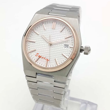 Reloj Automático 40mm NH35 – Cristal de Zafiro, Acero Inoxidable, Estilo Clásico