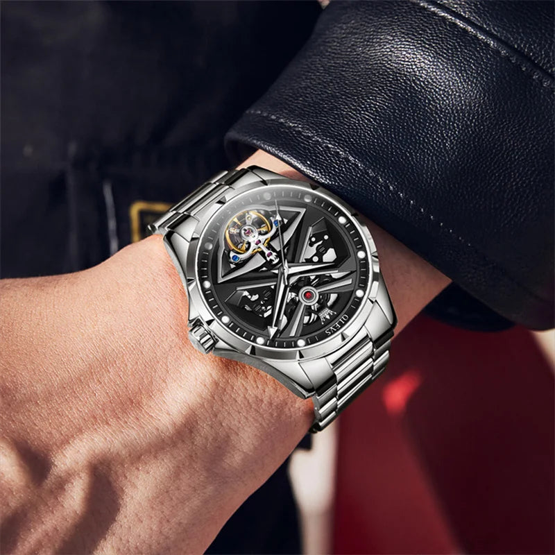 Reloj Automático Hombre 42mm – Mecánico Esqueleto, Tourbillon Decorativo, Acero Inoxidable, Manecillas Luminiscentes, Impermeable 3ATM ⭐4.6 (172 Opiniones)