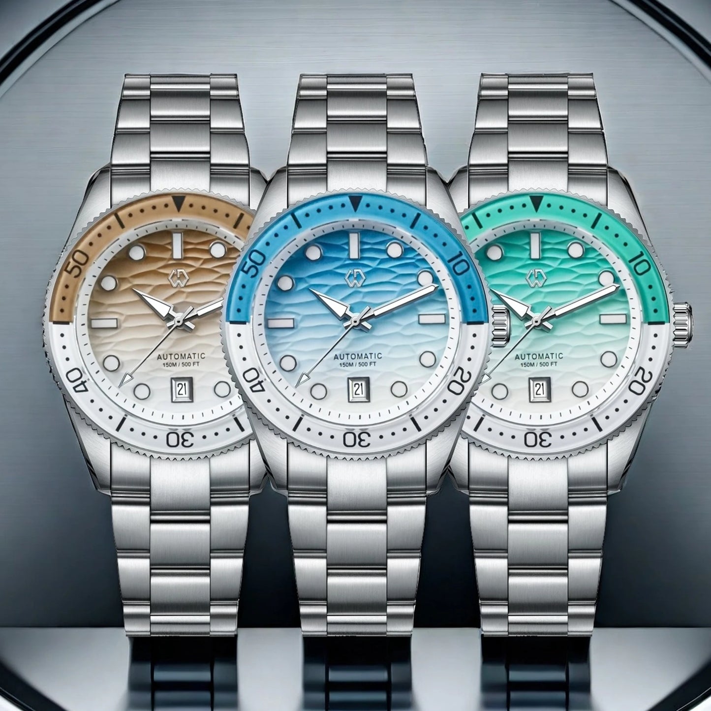Reloj Automático de Buceo para Hombre 40mm – Esfera Azul Oceánica, Movimiento Japonés 8215, Cristal de Zafiro, Resistente al Agua 150M ⭐4.8 (201 Opiniones)