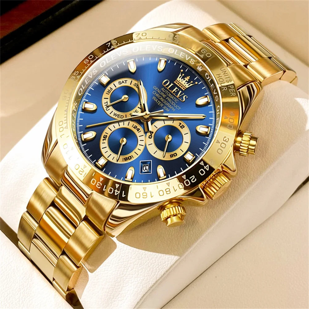 Reloj Automático Hombre 40mm – Mecánico Militar, Acero Inoxidable, Calendario Completo, Visualización de Semana, Impermeable 3ATM ⭐4.8 (167 Opiniones)