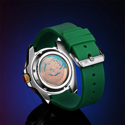 Reloj Automático Hombre 41mm – Mecánico con Correa de Silicona, Calendario Completo, Luminiscente y Resistente al Agua