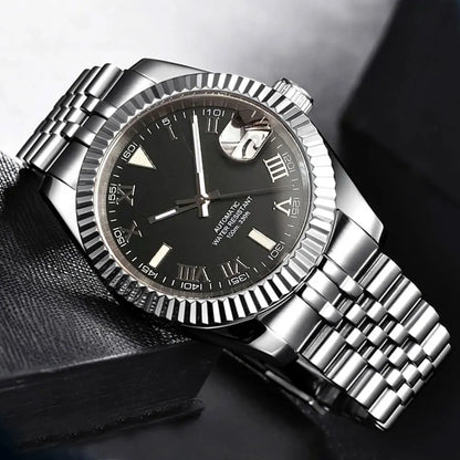 Reloj Automático de Buceo, 36mm/39mm, Esfera Sunburst Plata/Azul/Gris, Números Romanos, NH35A, Cristal Zafiro, 200M ⭐4.7 (165 Opiniones)