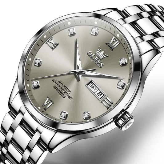 Reloj Automático Hombre 42mm – Mecánico Acero Inoxidable, Calendario Completo, Visualización de Semana, Impermeable 3ATM ⭐4.8 (174 Opiniones)