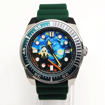 Reloj Automático 42mm NH35 – 15 Colores, Cristal de Zafiro, Caja de Acero, Correa de Caucho