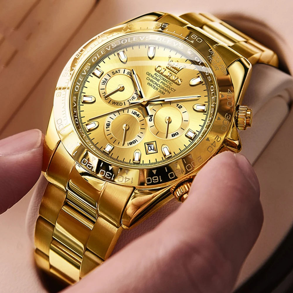 Reloj Automático Hombre 40mm – Mecánico Militar, Acero Inoxidable, Calendario Completo, Visualización de Semana, Impermeable 3ATM ⭐4.8 (167 Opiniones)