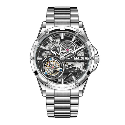Reloj Automático Hombre 44mm – Esqueleto Mecánico, Tourbillon Decorativo, Acero Inoxidable, Impermeable 3ATM ⭐4.7 (138 Opiniones)