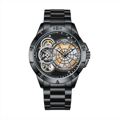 Reloj Automático Hombre 46mm – Mecánico Esqueleto, Luminiscente, Acero Inoxidable, Resistente al Agua, Estilo Deportivo y Casual