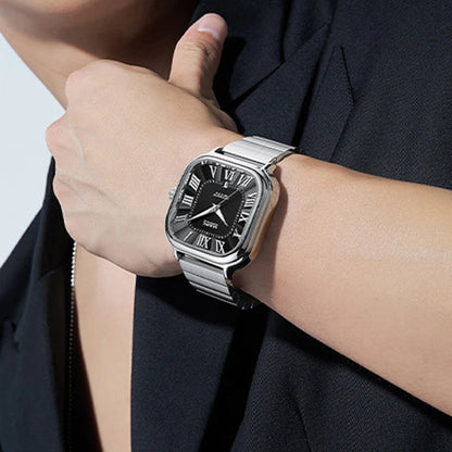 Reloj Automático Hombre 42mm – Mecánico de Acero Inoxidable, Caja Cuadrada, Calendario Completo y Resistente al Agua
