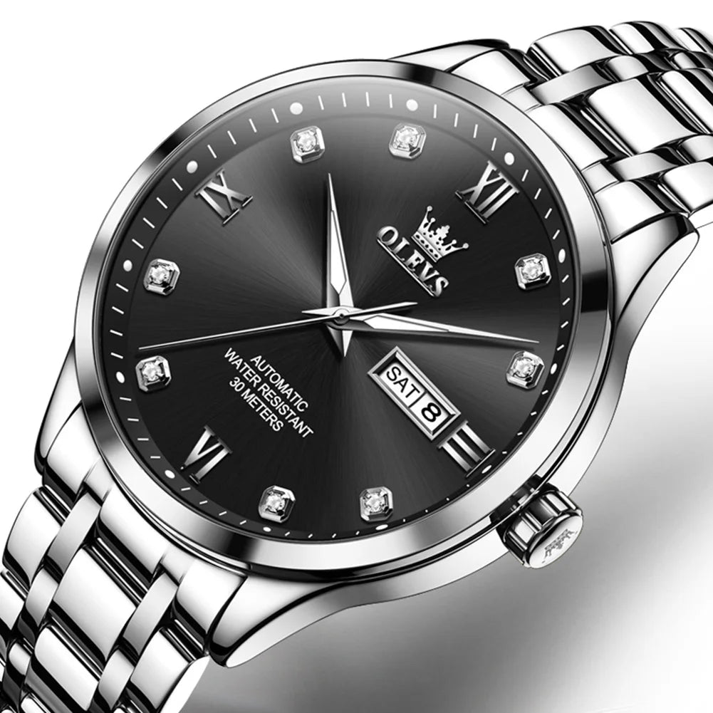 Reloj Automático Hombre 42mm – Mecánico Acero Inoxidable, Calendario Completo, Visualización de Semana, Impermeable 3ATM ⭐4.8 (174 Opiniones)