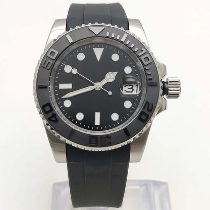 Reloj Automático 41mm – NH35 Japonés, Esfera Gris, Cristal de Zafiro, Correa de Caucho