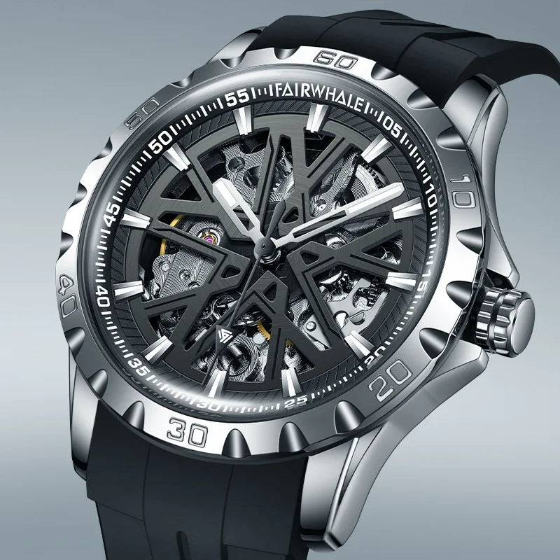 Reloj Automático Hombre 43mm – Mecánico Esqueleto, Acero Inoxidable, Manecillas Luminiscentes, Impermeable 3ATM ⭐4.6 (158 Opiniones)
