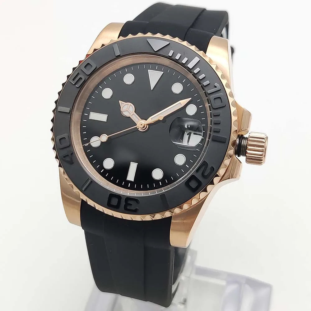 Reloj Automático 41mm – NH35 Japonés, Esfera Gris, Cristal de Zafiro, Correa de Caucho