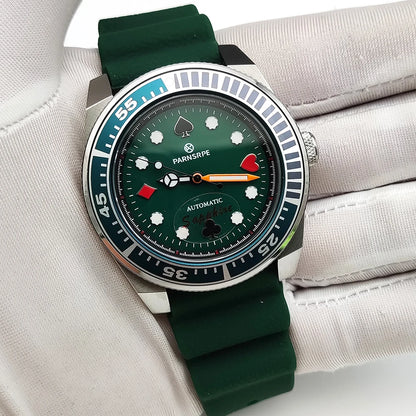 Reloj Automático 42mm NH35 – 15 Colores, Cristal de Zafiro, Caja de Acero, Correa de Caucho