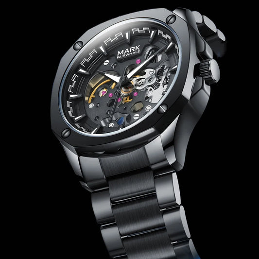 Reloj Automático Hombre 41mm – Mecánico Esqueleto, Caja Cuadrada, Acero Inoxidable, Correa de Cuero, Manecillas Luminiscentes, Impermeable 3ATM ⭐4.5 (163 Opiniones)
