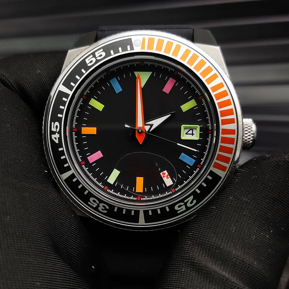 Reloj Automático 42mm NH35 – 15 Colores, Cristal de Zafiro, Caja de Acero, Correa de Caucho