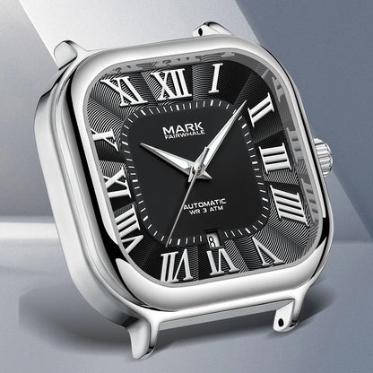 Reloj Automático Hombre 42mm – Mecánico de Acero Inoxidable, Caja Cuadrada, Calendario Completo y Resistente al Agua