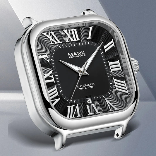 Reloj Automático Hombre 42mm – Mecánico de Acero Inoxidable, Caja Cuadrada, Calendario Completo y Resistente al Agua