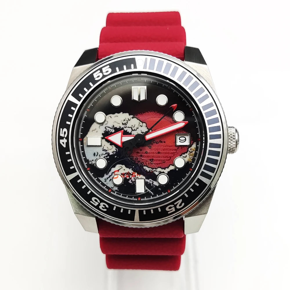Reloj Automático 42mm NH35 – 15 Colores, Cristal de Zafiro, Caja de Acero, Correa de Caucho