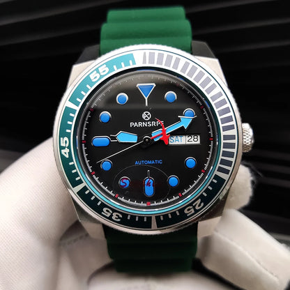 Reloj Automático 42mm NH35 – 15 Colores, Cristal de Zafiro, Caja de Acero, Correa de Caucho