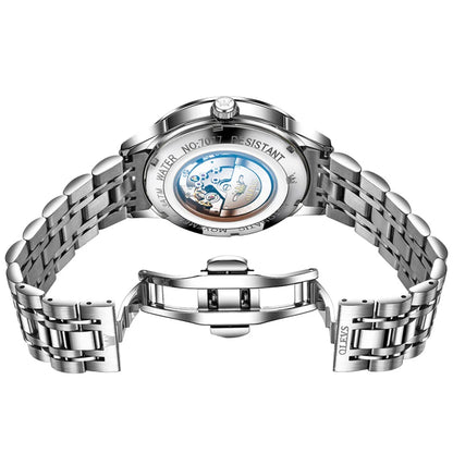 Reloj Automático Hombre 42mm – Acero Inoxidable, Calendario Completo y Día de la Semana, Luminiscente, 40-44mm, 3ATM