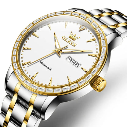 Reloj Automático Hombre 40.5 – Mecánico de Negocios, Acero Inoxidable, Calendario Completo, Visualización de Semana, Impermeable 3ATM ⭐4.7 (137 Opiniones)
