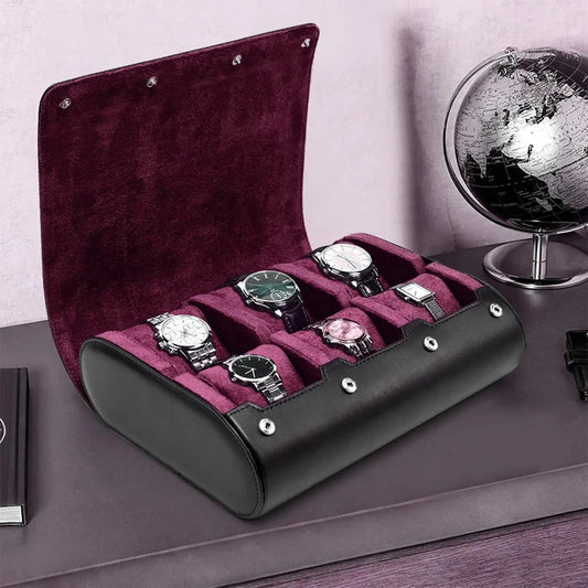 Estuche de Viaje para Relojes – Organizador de 6 Compartimentos en Cuero PU – Para Hombre y Mujer.⭐4.8 (64 Opiniones)