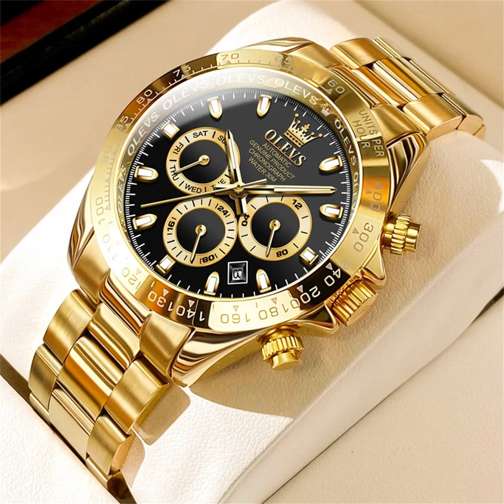 Reloj Automático Hombre 40mm – Mecánico Militar, Acero Inoxidable, Calendario Completo, Visualización de Semana, Impermeable 3ATM ⭐4.8 (167 Opiniones)