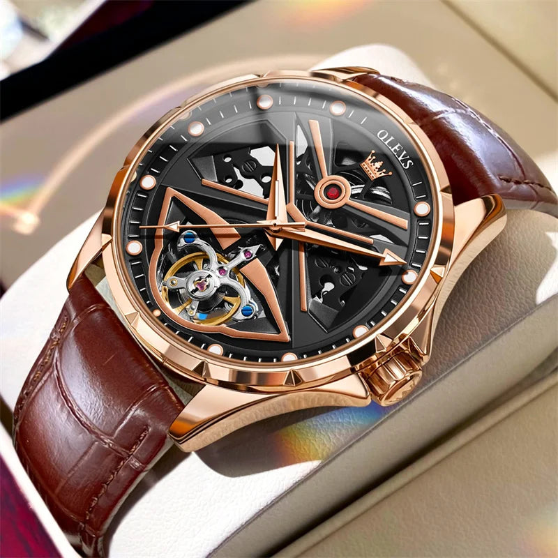 Reloj Automático Hombre 42mm – Mecánico Esqueleto, Tourbillon Decorativo, Acero Inoxidable, Manecillas Luminiscentes, Impermeable 3ATM ⭐4.6 (172 Opiniones)