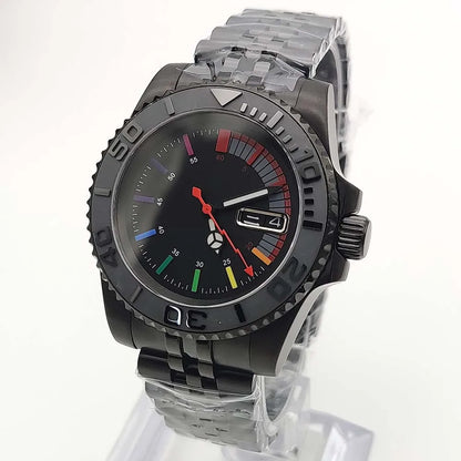 Reloj Automático 40mm – Movimiento NH36, Cristal de Zafiro, Caja Negra, Brazalete Jubilee