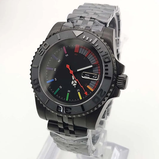 Reloj Automático 40mm – Movimiento NH36, Cristal de Zafiro, Caja Negra, Brazalete Jubilee
