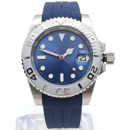 Reloj Automático 41mm – NH35 Japonés, Esfera Gris, Cristal de Zafiro, Correa de Caucho