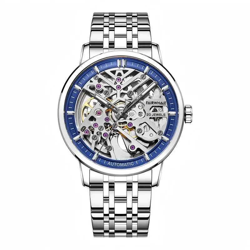 Reloj Automático Hombre – Esqueleto con Tourbillon, Acero Negro, Manecillas Luminiscentes, 40-44mm, 3ATM
