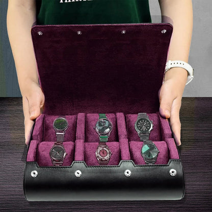 Estuche de Viaje para Relojes – Organizador de 6 Compartimentos en Cuero PU – Para Hombre y Mujer.⭐4.8 (64 Opiniones)