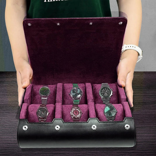 Estuche de Viaje para Relojes – Organizador de 6 Compartimentos en Cuero PU – Para Hombre y Mujer.⭐4.8 (64 Opiniones)