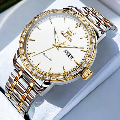 Reloj Automático Hombre 40.5 – Mecánico de Negocios, Acero Inoxidable, Calendario Completo, Visualización de Semana, Impermeable 3ATM ⭐4.7 (137 Opiniones)