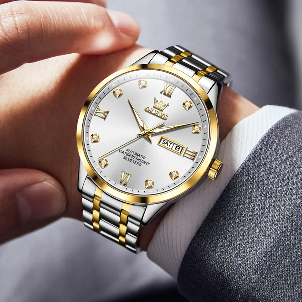 Reloj Automático Hombre 42mm – Mecánico Acero Inoxidable, Calendario Completo, Visualización de Semana, Impermeable 3ATM ⭐4.8 (174 Opiniones)